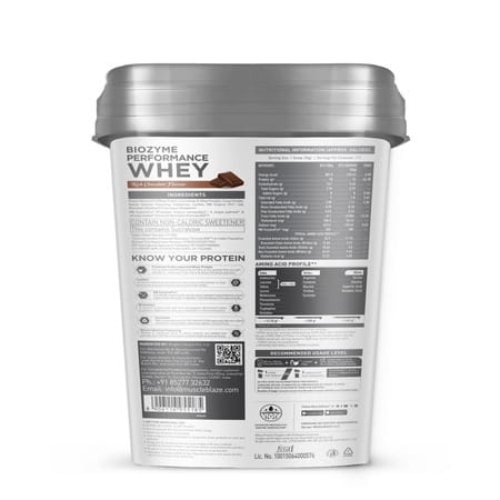 Muscleblaze Biozyme Performance Whey (Rich Chocolate | 4kg) & Creatine Monohydrate Creamp (100g)