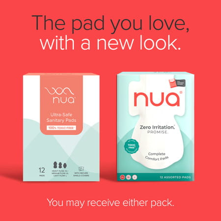 Nua Sanitary Pads | 3 Heavy Flow | 5 Medium Flow | 4 Light Flow | 12 Pads