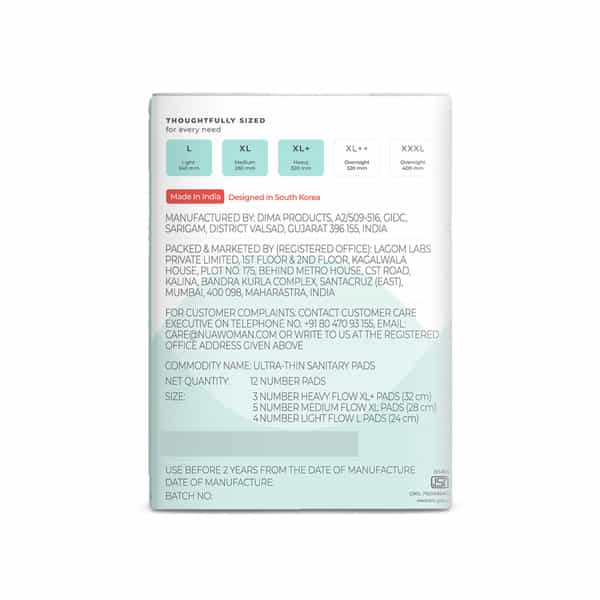 Nua Sanitary Pads | 3 Heavy Flow | 5 Medium Flow | 4 Light Flow | 12 Pads