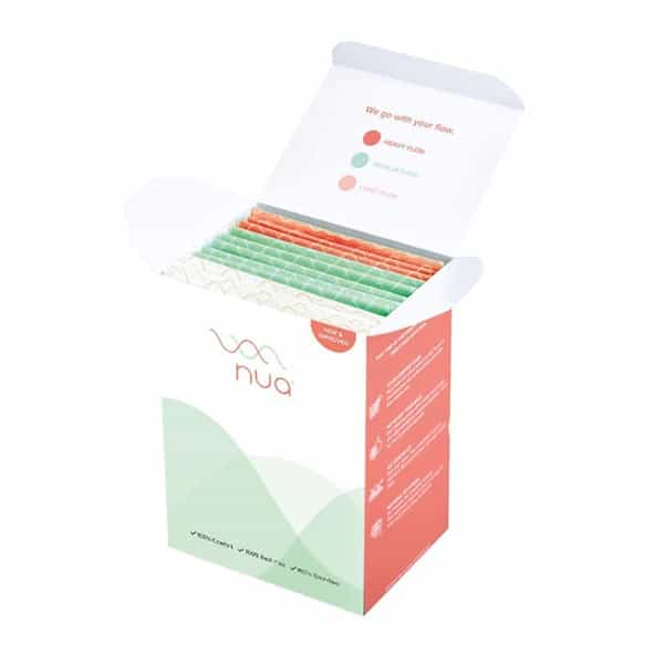Nua Sanitary Pads | 3 Heavy Flow | 5 Medium Flow | 4 Light Flow | 12 Pads
