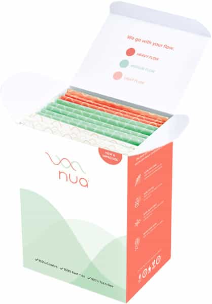 Nua Sanitary Pads | 3 Heavy Flow | 5 Medium Flow | 4 Light Flow | 12 Pads