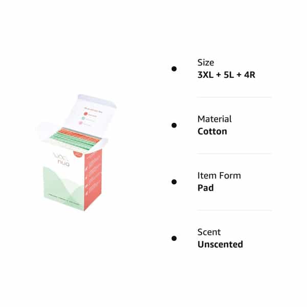 Nua Sanitary Pads | 3 Heavy Flow | 5 Medium Flow | 4 Light Flow | 12 Pads