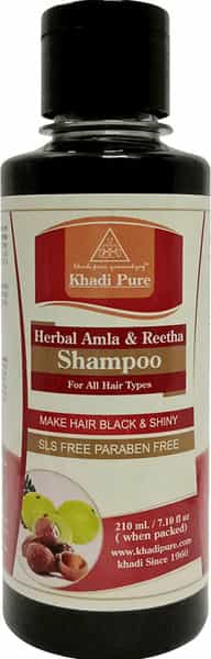 Khadi Pure Herbal Amla & Reetha Shampoo Sls-Paraben Free - 210Ml