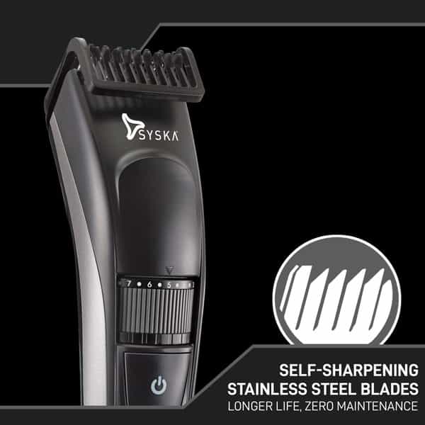 Syska Ultratrim Ht800 Runtime: 30 Min Trimmer For Men (Black Grey)