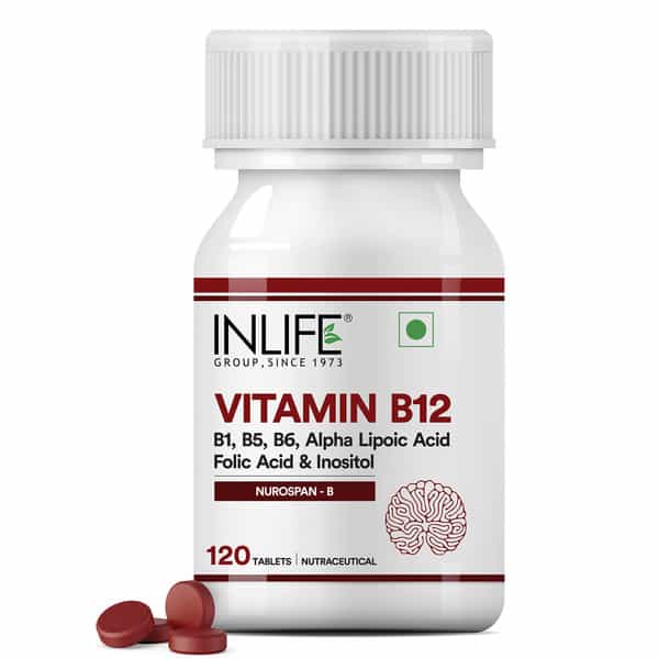 Inlife Vitamin B12 With Alpha Lipoic Acid | Folic Acid | Inositol | B1 | B5 & B6 - 120 Tablets