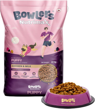 Bowlers Nutrimax Puppy Dry Dog Food | Chicken & Milk |20 Kg | Smooth Digestion & Healthy Coat