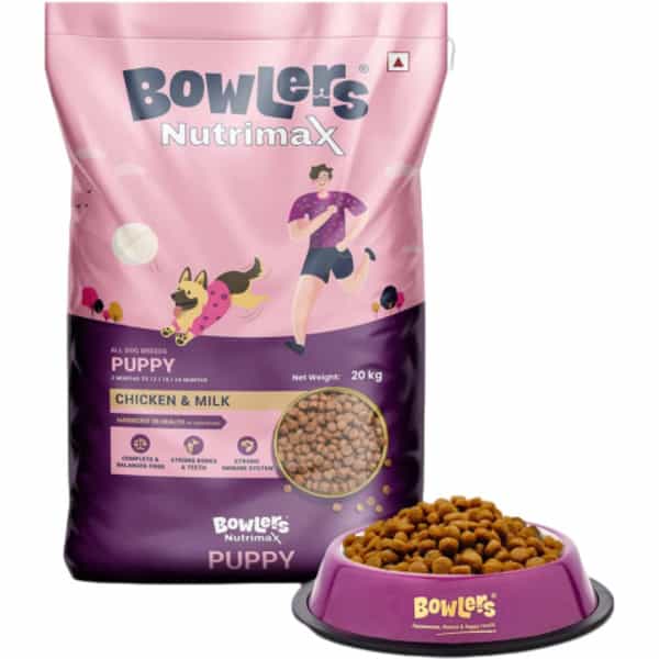 Bowlers Nutrimax Puppy Dry Dog Food | Chicken & Milk |20 Kg | Smooth Digestion & Healthy Coat