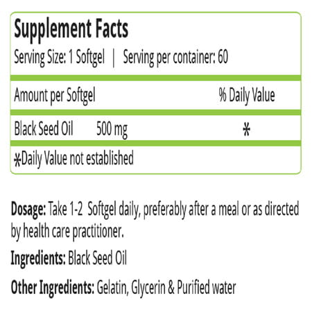 Natures Velvet Black Seed Oil 500mg 60 Softgels