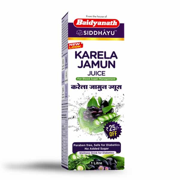 Baidyanath Asli Ayurved Karela Jamun Juice 1 Litre No Added Sugar Healthy Blood Sugar Management