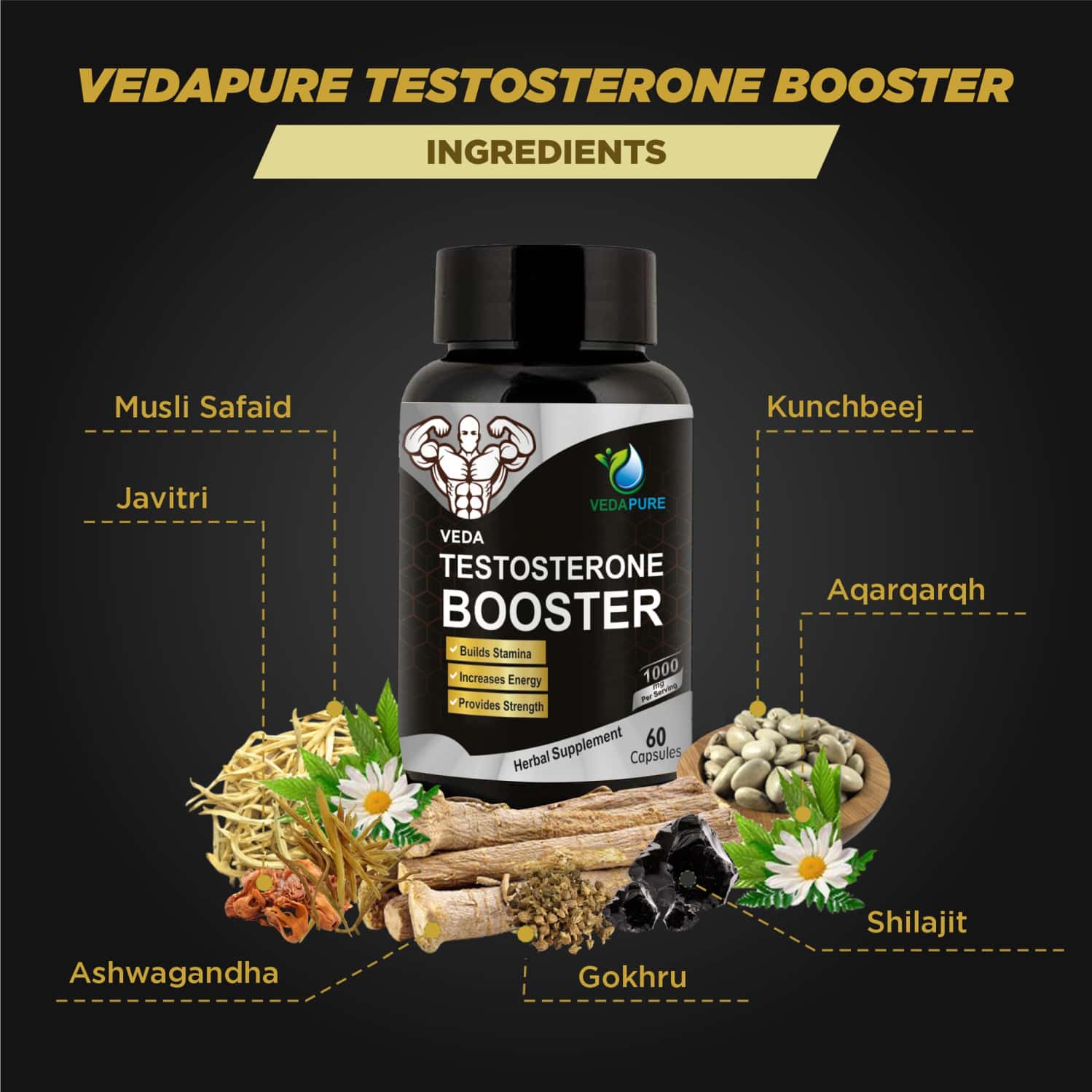Buy VEDAPURE TESTOSTERONE BOOSTER, 60 CAPSULES Online & Get Upto 60 OFF at PharmEasy