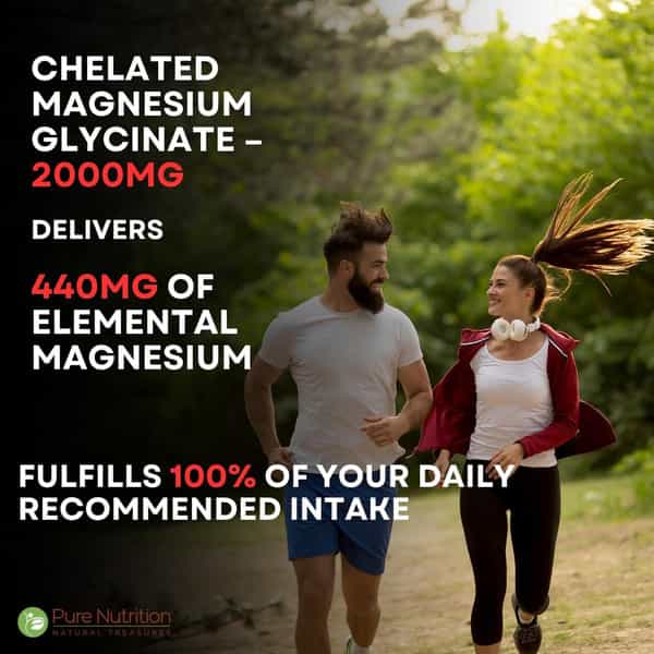 Pure Nutrition Chelated Magnesium Glycinate 2000Mg - 60 Tablets