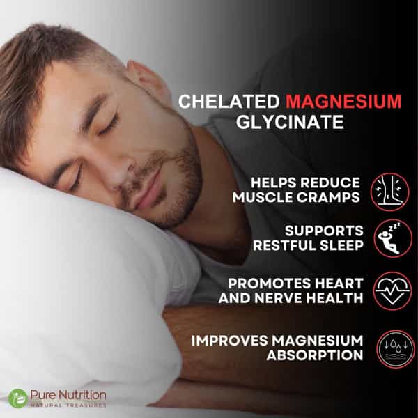 Pure Nutrition Chelated Magnesium Glycinate 2000Mg - 60 Tablets