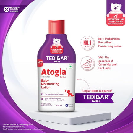 Tedibar Atogla Baby Lotion 200 Ml | Allantoin | Hypoallergenic | Dermatologically Tested