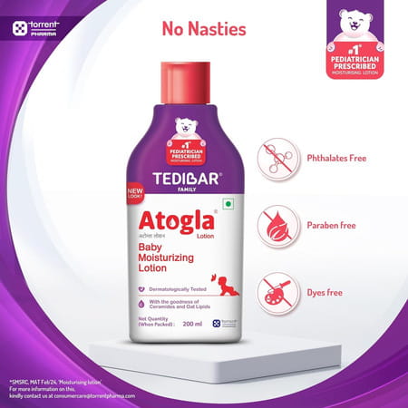 Tedibar Atogla Baby Lotion 200 Ml | Allantoin | Hypoallergenic | Dermatologically Tested