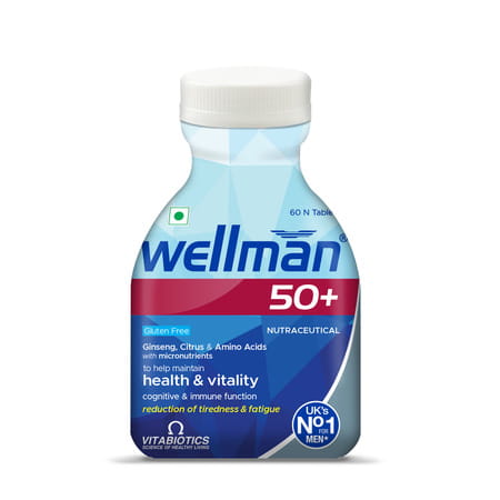 Wellman Multivitamin 50+ Tablets Support Reduction Of Tiredness And Fatigue 60 No'S