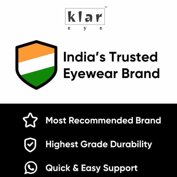 Klar Eye Rectangle Rimless Power Reading Glasses Men And Women Powers +1 To +3.50+1 Power Black
