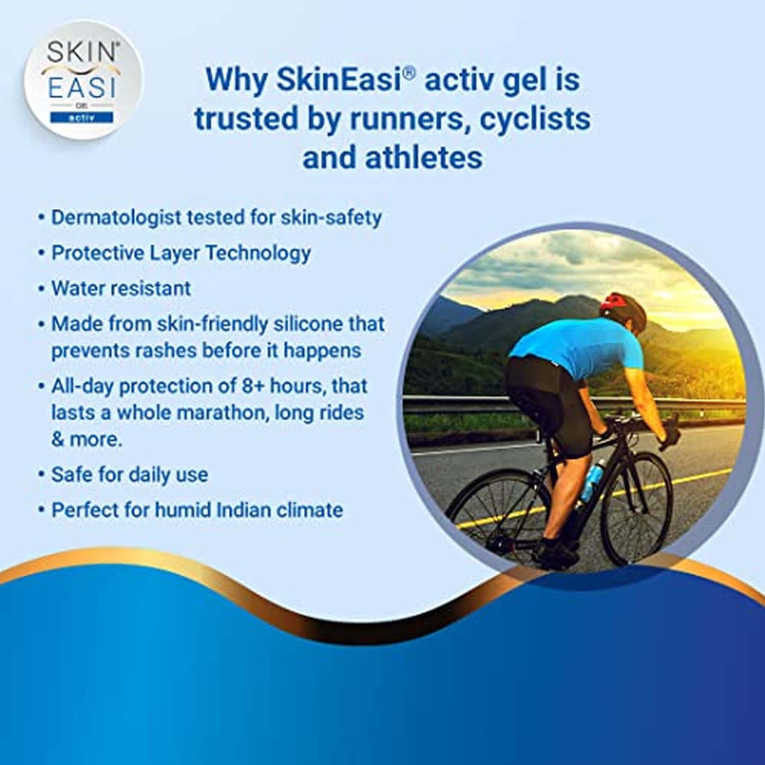 Buy SKINEASI ACTIV ANTICHAFING SILICONE GEL AVOIDS CHAFING, BLISTERS