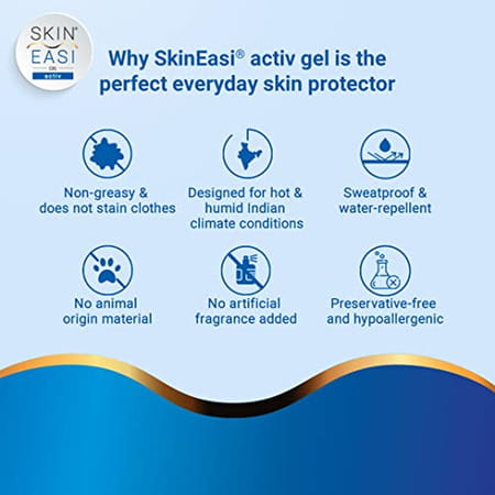 Skineasi Activ Anti-Chafing Silicone Gel| Avoids Chafing | Blisters & Rashes | 20gm