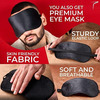 Trajectory Travel Neck Pillow Memory Foam 3 In 1 Combo With Eye Mask And Carry Bag Combo | Black
