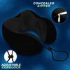 Trajectory Travel Neck Pillow Memory Foam 3 In 1 Combo With Eye Mask And Carry Bag Combo | Black