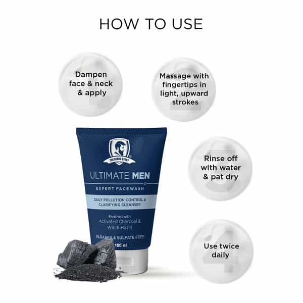 The Beard Story Ultimate Men Expert Face Wash | Activated Charcoal Deep Cleansing Non-Drying 100G
