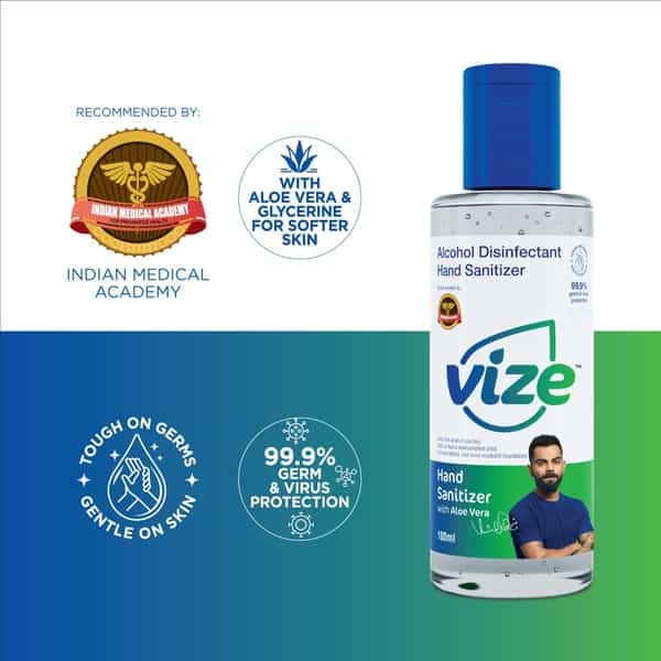 Vize Hand Sanitizer With 70% Isopropyl Alcohol Ip - 100Ml Gel