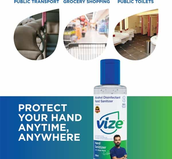 Vize Hand Sanitizer With 70% Isopropyl Alcohol Ip - 100Ml Gel
