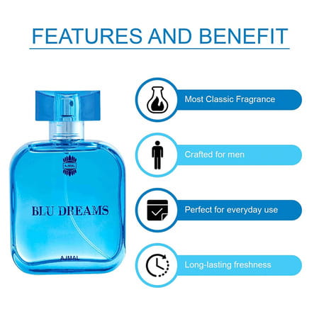 Ajmal Wisal Dhahab Eau De Parfum 50ml Perfume For Men And Blu Eau De Parfum 90ml Perfume For Men