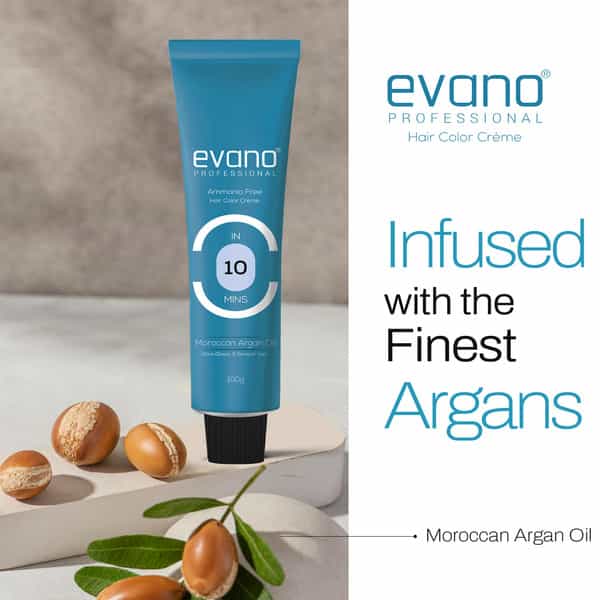 Evano Professional Creme Hair Colour Dark Brown 100G | Ammonia Free | 100% Grey Coverage In 10 Min