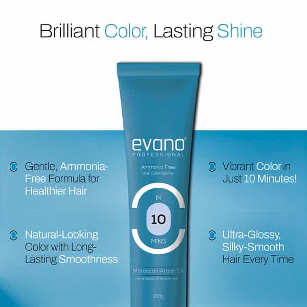 Evano Professional Creme Hair Colour Dark Brown 100G | Ammonia Free | 100% Grey Coverage In 10 Min