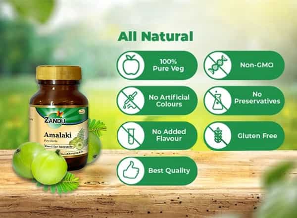 Zandu Amalaki Ayurvedic Veg Capsules Bottle Of 60