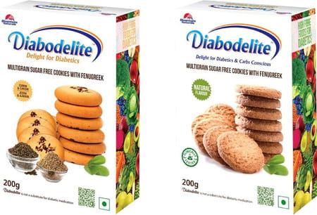 Quantum Naturals Diabodelite Jeera & Ajwain + Natural Flavour Sugar-free Cookies Pack Of 2
