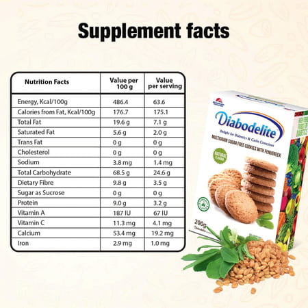 Quantum Naturals Diabodelite Jeera & Ajwain + Natural Flavour Sugar-Free Cookies Pack Of 2