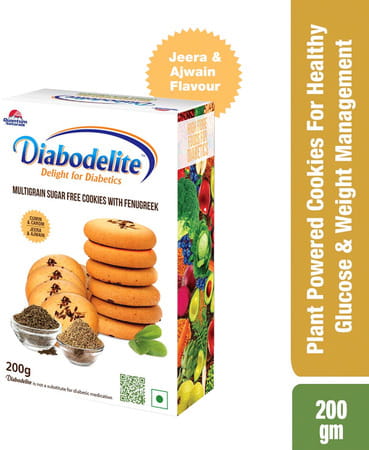 Quantum Naturals Diabodelite Jeera & Ajwain + Natural Flavour Sugar-Free Cookies Pack Of 2