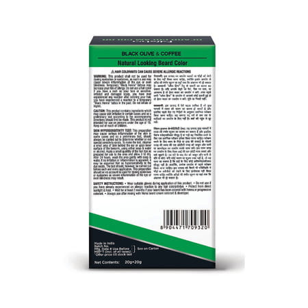 Nisha Beard Colour For Men Original Black 40g | Ammonia Free | Professional Beard Cream Hair Color