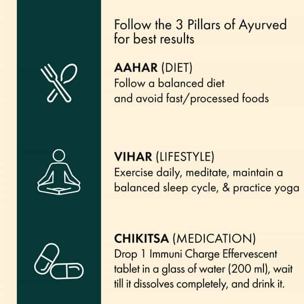 Dr. Vaidya's Immuni Charge, Natural Immunity Booster | Vitamin C, Amla & Zinc | Lemon (2X15 Tablets)