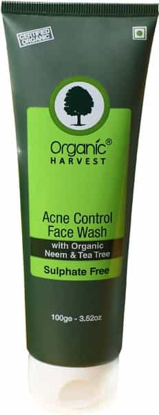Organic Harvest Sulphate Free Acne Control Face Wash With Organic Neem & Tea Tree- 50Gm
