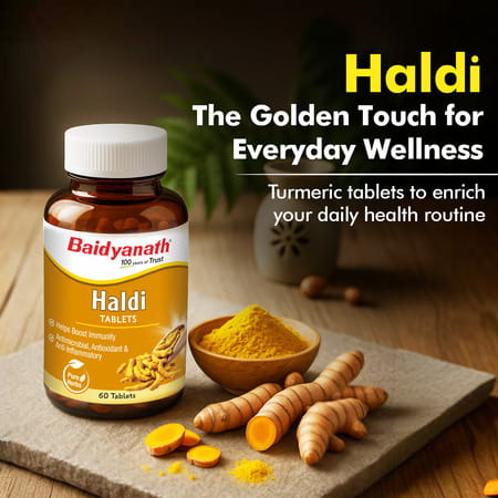 Baidyanath Ayurved Turmeric Tablets 60S | Natural Haldi Extract