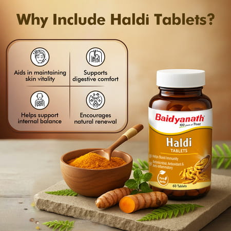 Baidyanath Ayurved Turmeric Tablets 60S | Natural Haldi Extract