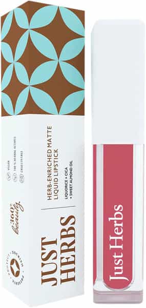 Just Herbs Ayurvedic Creamy Matte Long Lasting Liquid Lipstick . - Raspberry Pink