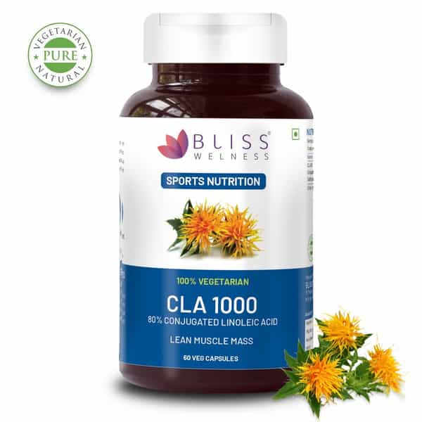 Bliss Welness Cla 1000 Supplement For Lean Muscles | For Men And Women | 60 Vegestarian Capsules 