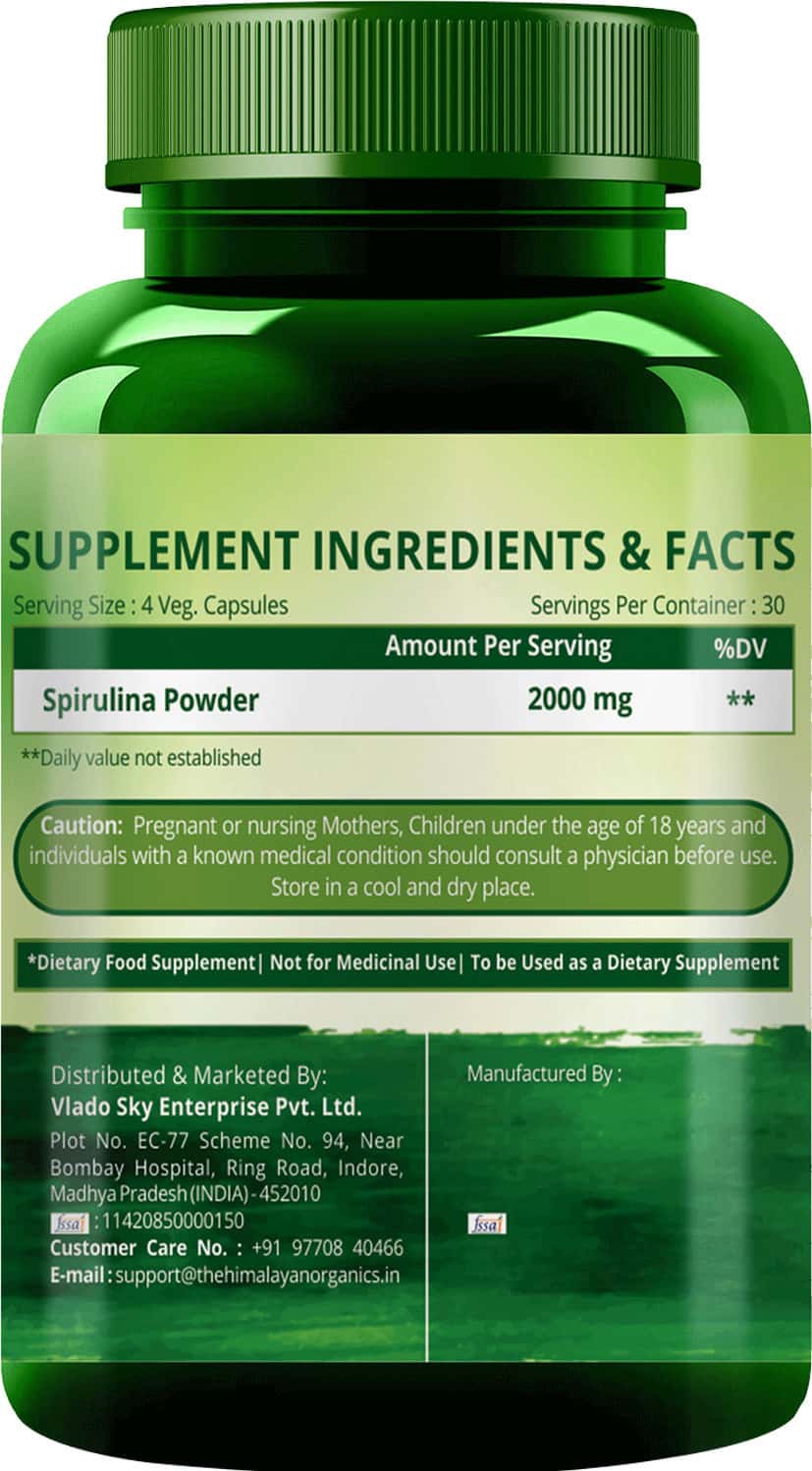 Buy HIMALAYAN ORGANICS SPIRULINA 120 CAPSULES Online & Get Upto 60 OFF