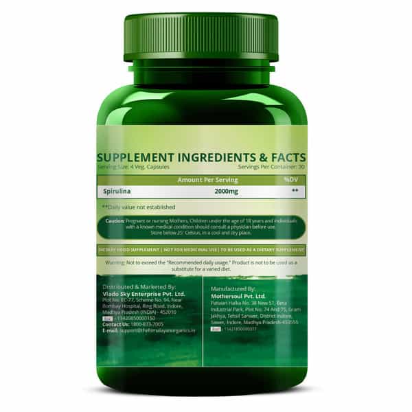 Vlado's Himalayan Organics Spirulina - 2000Mg - 120 Veg Capsules