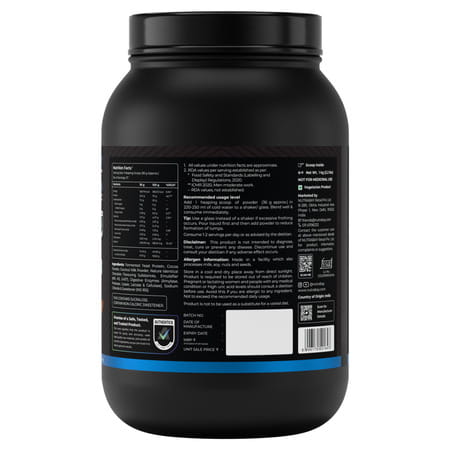 Nutrabay Yeast Protein Powder Rich Chocolate Creme 25g Protein & 6.7g Bcaa Per Scoop Jar 1 Kg