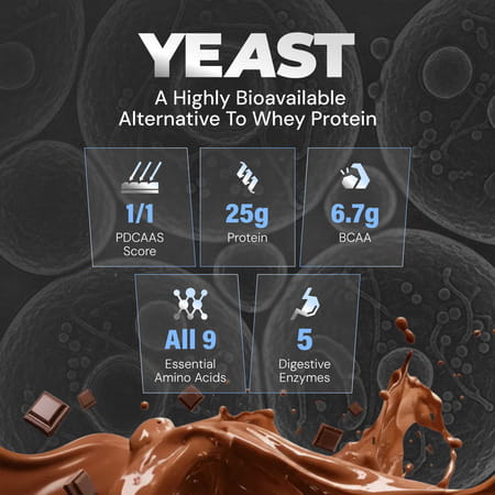 Nutrabay Yeast Protein Powder Rich Chocolate Creme 25g Protein & 6.7g Bcaa Per Scoop Jar 1 Kg