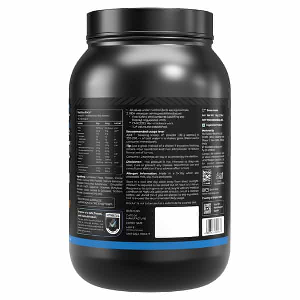 Nutrabay Yeast Protein Powder Rich Chocolate Creme 25G Protein & 6.7G Bcaa Per Scoop Jar 1 Kg