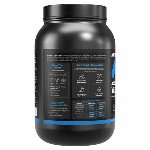 Nutrabay Yeast Protein Powder Rich Chocolate Creme 25G Protein & 6.7G Bcaa Per Scoop Jar 1 Kg