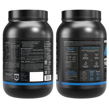 Nutrabay Yeast Protein Powder Rich Chocolate Creme 25g Protein & 6.7g Bcaa Per Scoop Jar 1 Kg