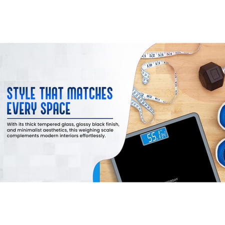 Hoffen Thick Tempered Glass Digital Electronic Lcd Personal Weight Machine (Ho-18-Black)