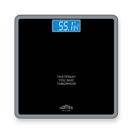 Hoffen Thick Tempered Glass Digital Electronic Lcd Personal Weight Machine (Ho-18-Black)